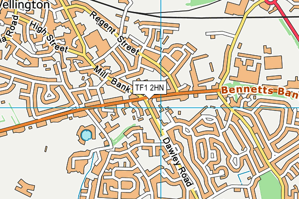 TF1 2HN map - OS VectorMap District (Ordnance Survey)