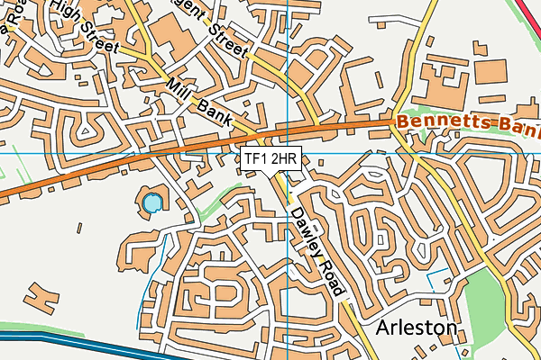TF1 2HR map - OS VectorMap District (Ordnance Survey)