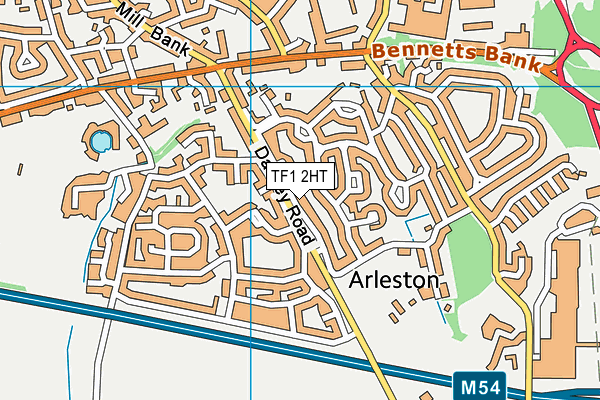 TF1 2HT map - OS VectorMap District (Ordnance Survey)