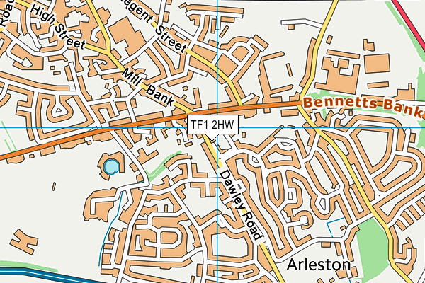 TF1 2HW map - OS VectorMap District (Ordnance Survey)