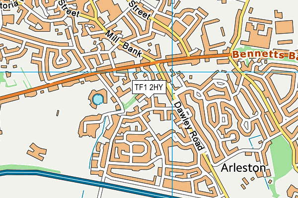 TF1 2HY map - OS VectorMap District (Ordnance Survey)