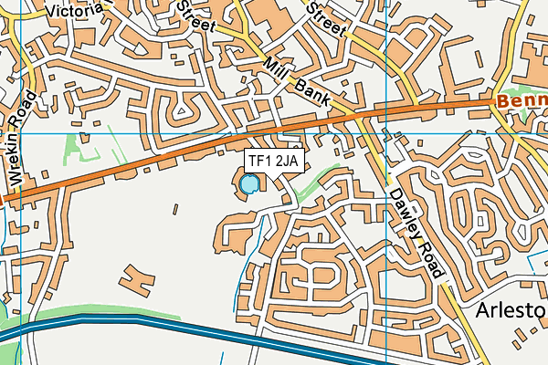 Short Wood Primary School map (TF1 2JA) - OS VectorMap District (Ordnance Survey)