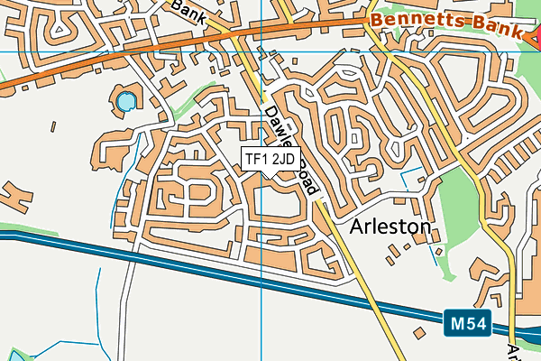 TF1 2JD map - OS VectorMap District (Ordnance Survey)