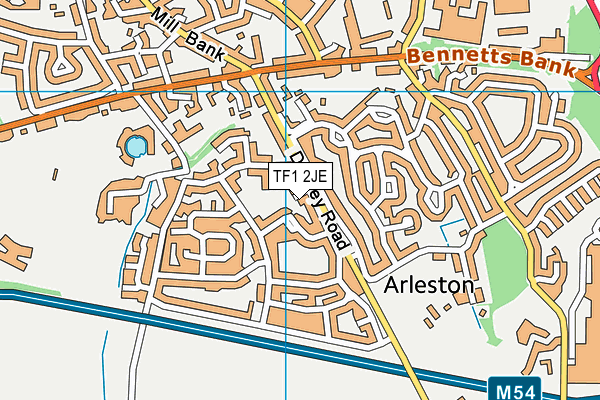 TF1 2JE map - OS VectorMap District (Ordnance Survey)