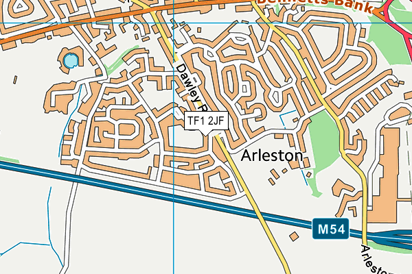 TF1 2JF map - OS VectorMap District (Ordnance Survey)