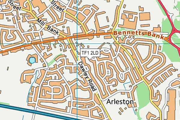 TF1 2LD map - OS VectorMap District (Ordnance Survey)