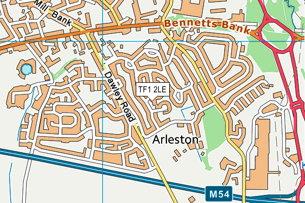 TF1 2LE map - OS VectorMap District (Ordnance Survey)