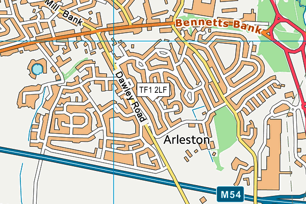 TF1 2LF map - OS VectorMap District (Ordnance Survey)