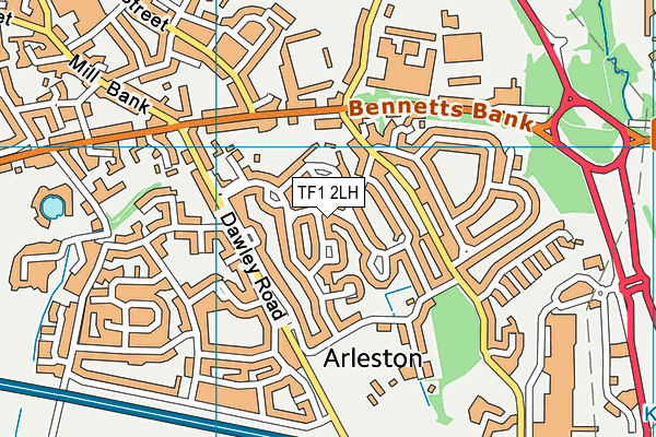 TF1 2LH map - OS VectorMap District (Ordnance Survey)