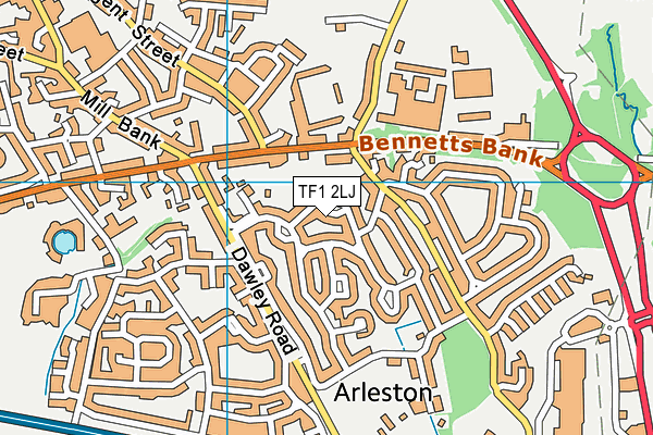 TF1 2LJ map - OS VectorMap District (Ordnance Survey)