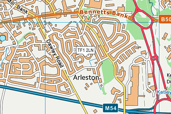 TF1 2LN map - OS VectorMap District (Ordnance Survey)