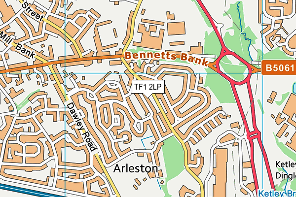 TF1 2LP map - OS VectorMap District (Ordnance Survey)