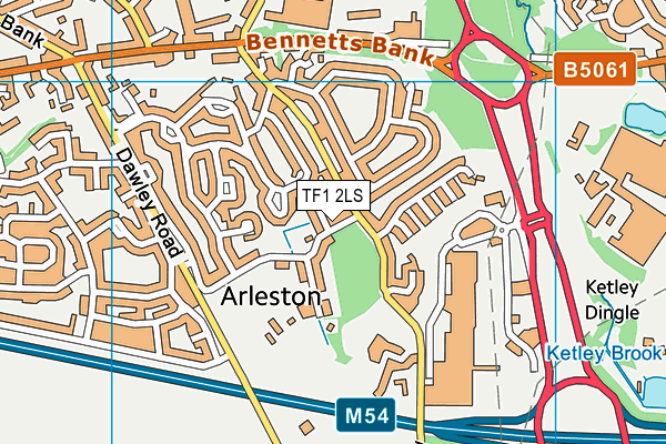 TF1 2LS map - OS VectorMap District (Ordnance Survey)