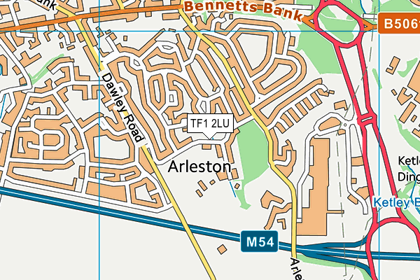 TF1 2LU map - OS VectorMap District (Ordnance Survey)