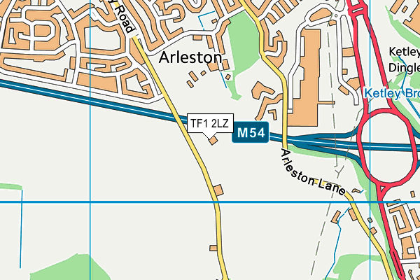 TF1 2LZ map - OS VectorMap District (Ordnance Survey)