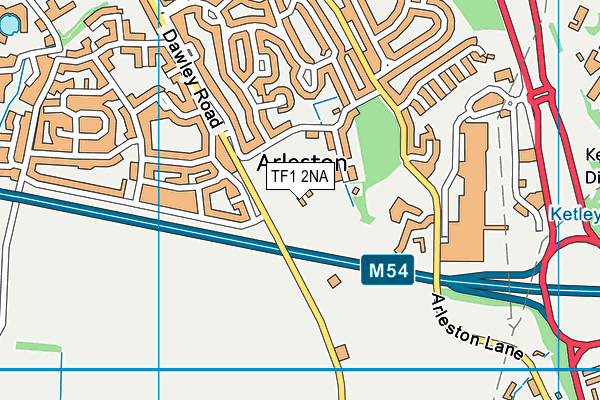 TF1 2NA map - OS VectorMap District (Ordnance Survey)