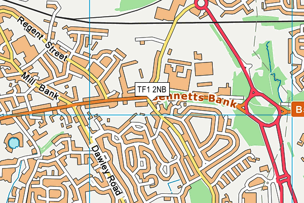 TF1 2NB map - OS VectorMap District (Ordnance Survey)