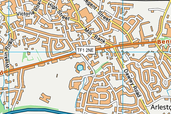 TF1 2NE map - OS VectorMap District (Ordnance Survey)