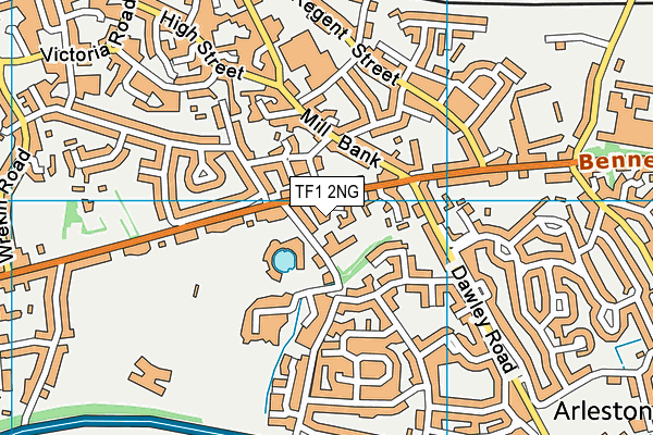 TF1 2NG map - OS VectorMap District (Ordnance Survey)