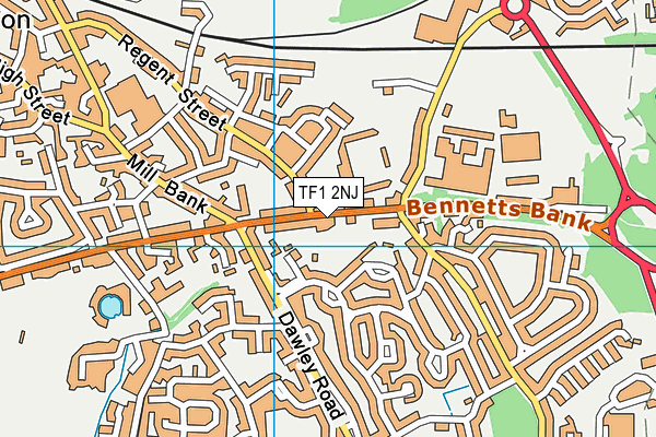 TF1 2NJ map - OS VectorMap District (Ordnance Survey)