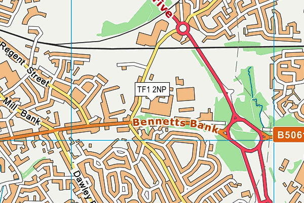 TF1 2NP map - OS VectorMap District (Ordnance Survey)