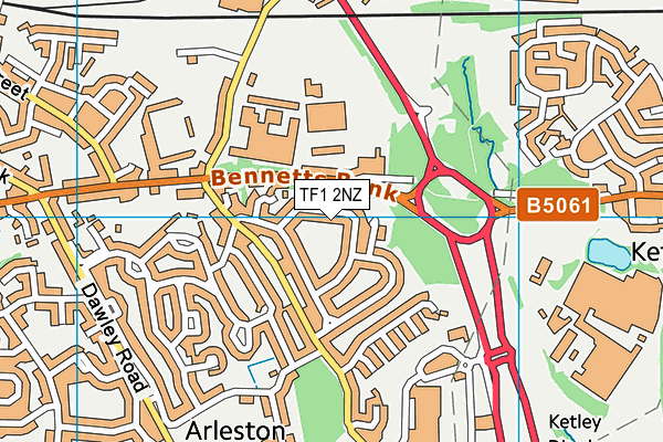 TF1 2NZ map - OS VectorMap District (Ordnance Survey)
