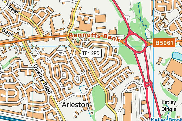 TF1 2PD map - OS VectorMap District (Ordnance Survey)