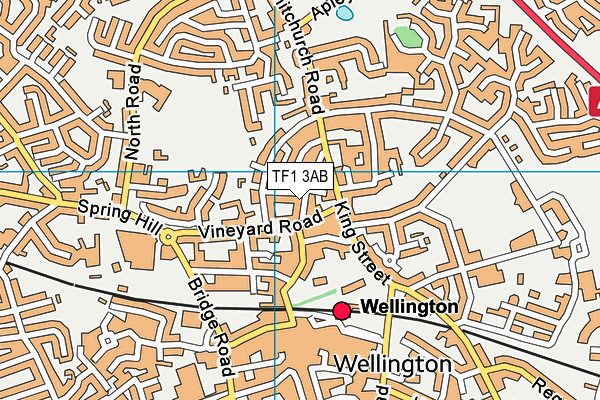 TF1 3AB map - OS VectorMap District (Ordnance Survey)