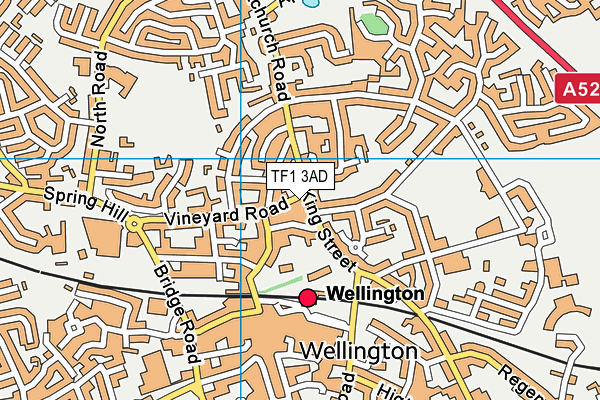 TF1 3AD map - OS VectorMap District (Ordnance Survey)