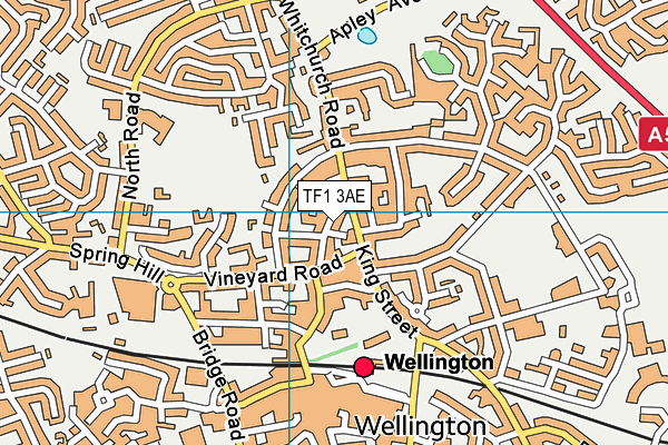 TF1 3AE map - OS VectorMap District (Ordnance Survey)