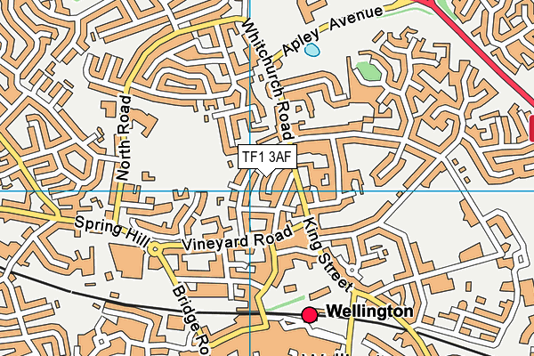 TF1 3AF map - OS VectorMap District (Ordnance Survey)