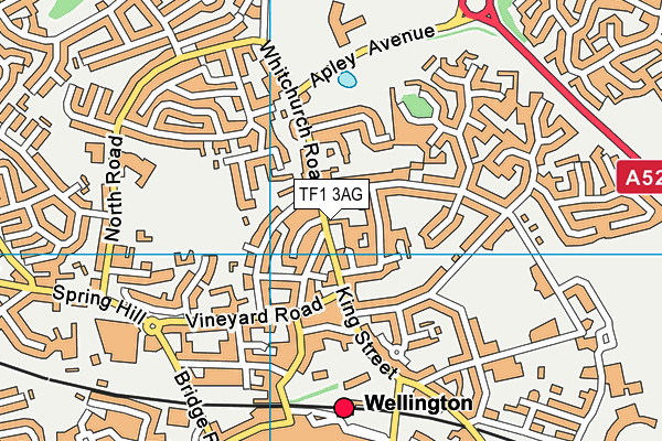 TF1 3AG map - OS VectorMap District (Ordnance Survey)