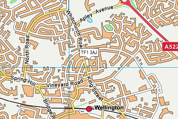 TF1 3AJ map - OS VectorMap District (Ordnance Survey)