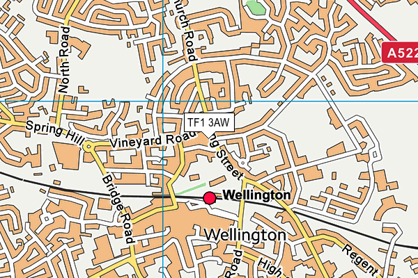 TF1 3AW map - OS VectorMap District (Ordnance Survey)