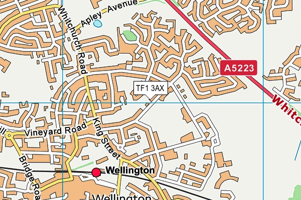 TF1 3AX map - OS VectorMap District (Ordnance Survey)