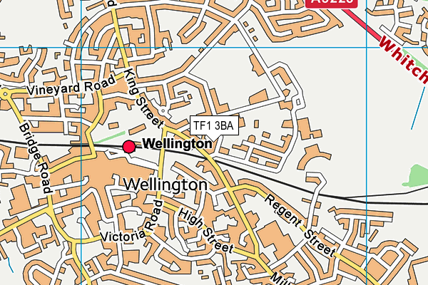 TF1 3BA map - OS VectorMap District (Ordnance Survey)