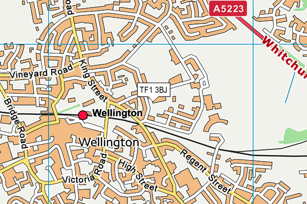 TF1 3BJ map - OS VectorMap District (Ordnance Survey)