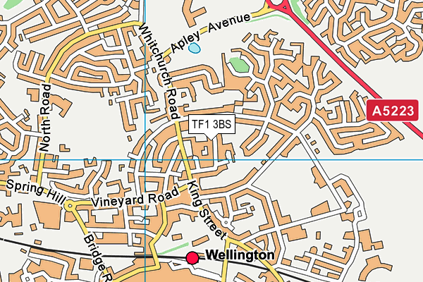 TF1 3BS map - OS VectorMap District (Ordnance Survey)