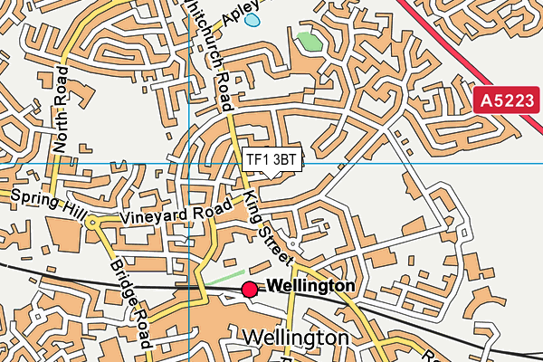 TF1 3BT map - OS VectorMap District (Ordnance Survey)