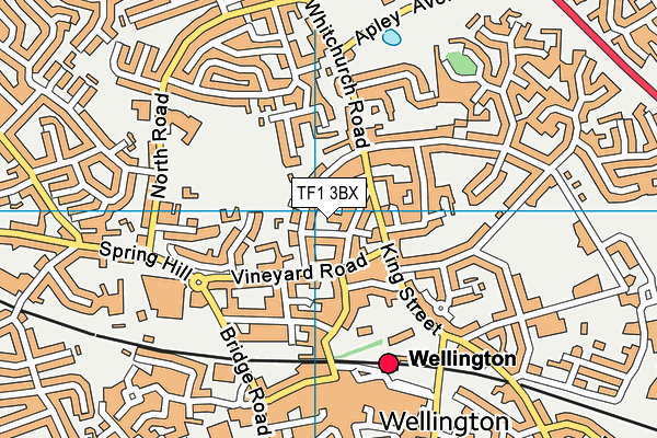 TF1 3BX map - OS VectorMap District (Ordnance Survey)