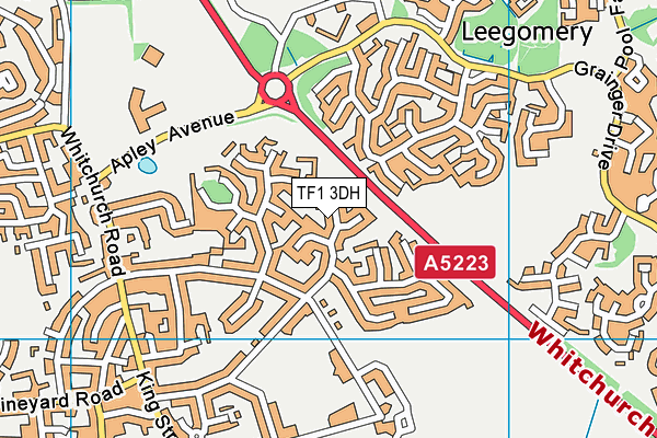 TF1 3DH map - OS VectorMap District (Ordnance Survey)
