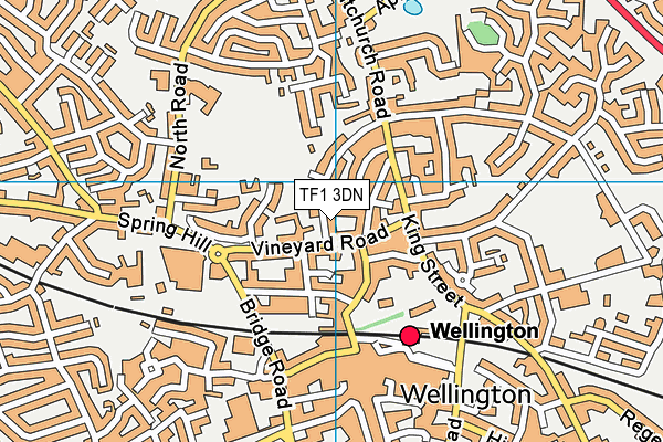 TF1 3DN map - OS VectorMap District (Ordnance Survey)