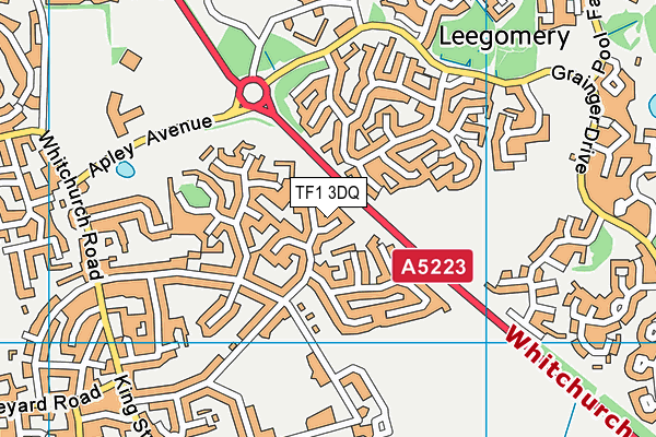 TF1 3DQ map - OS VectorMap District (Ordnance Survey)