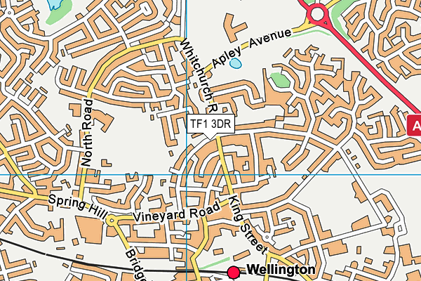 TF1 3DR map - OS VectorMap District (Ordnance Survey)