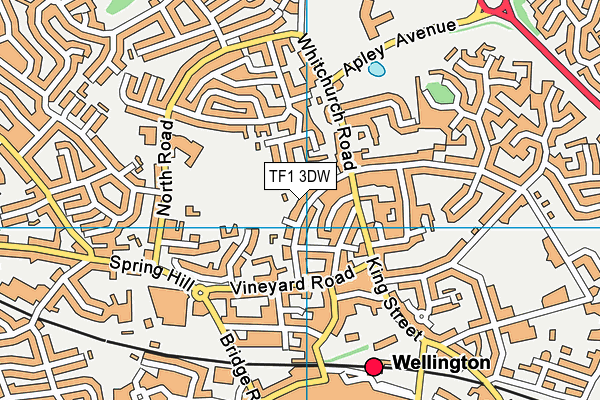 TF1 3DW map - OS VectorMap District (Ordnance Survey)
