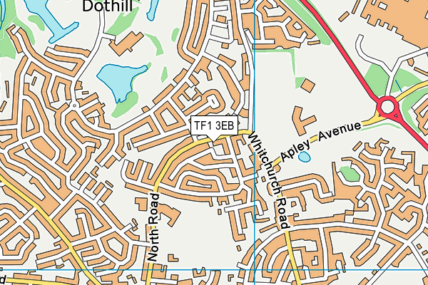 TF1 3EB map - OS VectorMap District (Ordnance Survey)