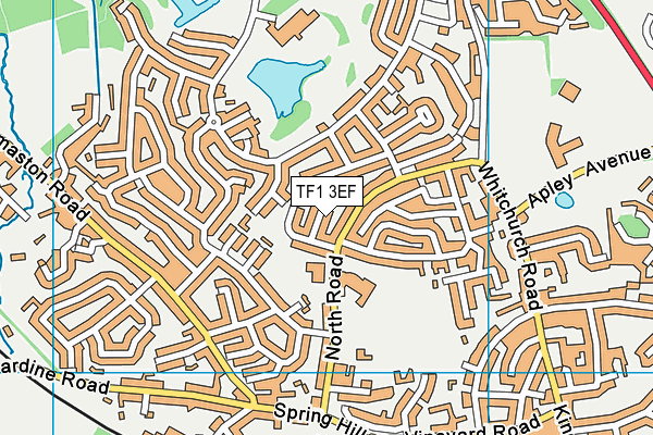 TF1 3EF map - OS VectorMap District (Ordnance Survey)