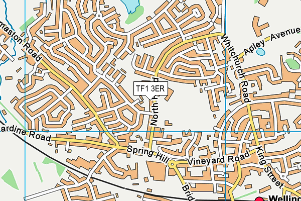 St Patrick's Catholic Primary School map (TF1 3ER) - OS VectorMap District (Ordnance Survey)