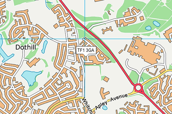 TF1 3GA map - OS VectorMap District (Ordnance Survey)
