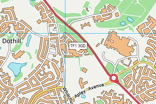 TF1 3GD map - OS VectorMap District (Ordnance Survey)